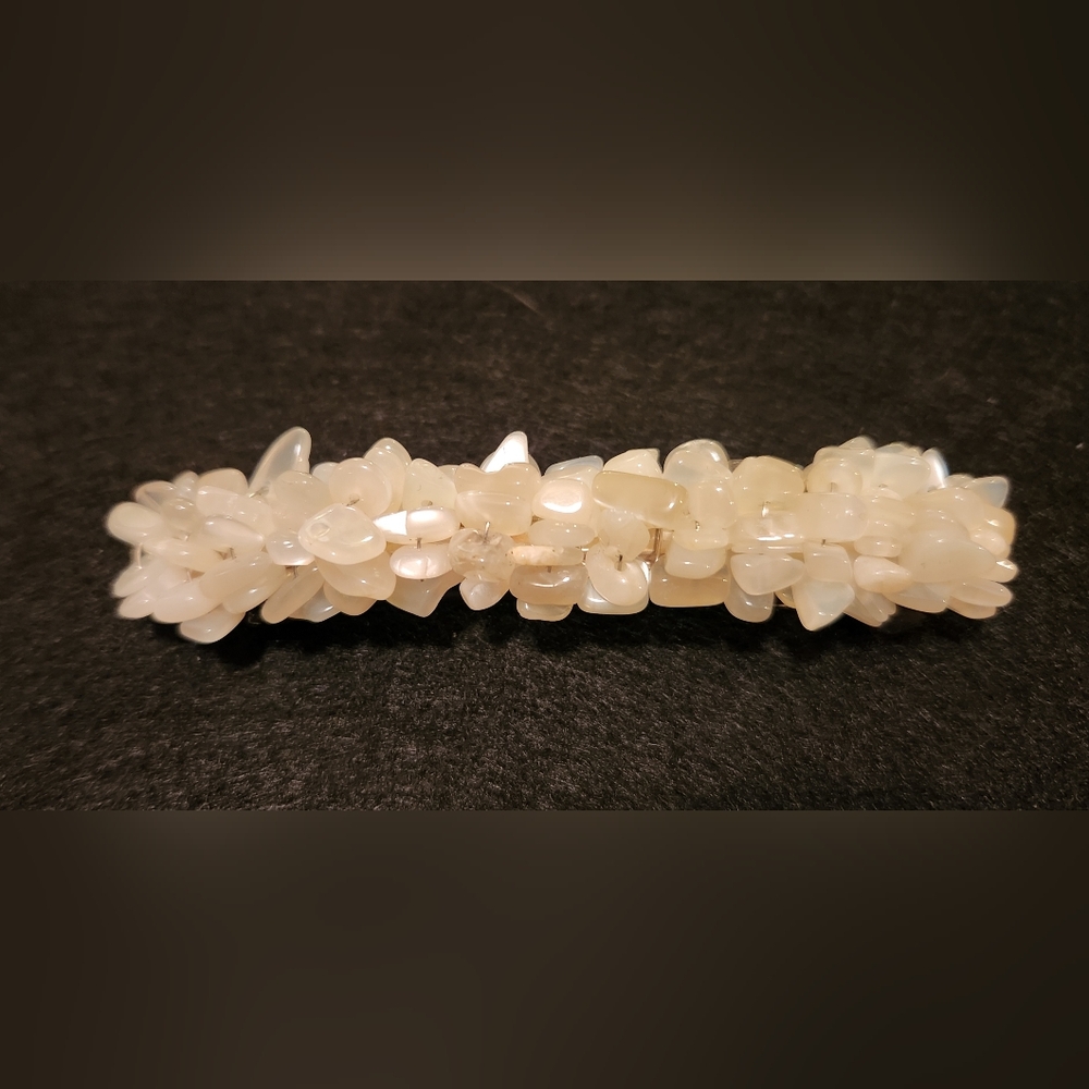 Hand Crafted Barrette - White Moonstone